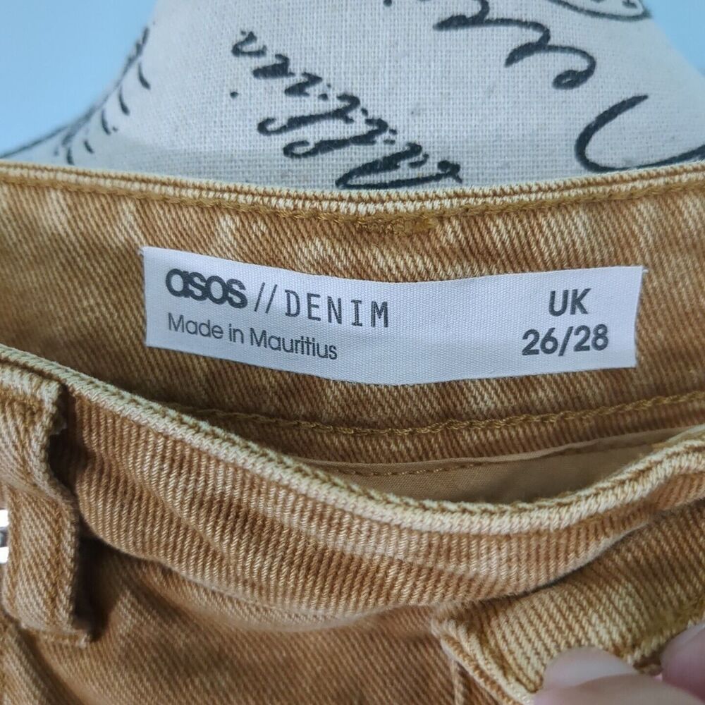 ASOS DENIM 30 tan brown Wide Leg High Rise Jeans Casual 26 - Picture 6 of 6